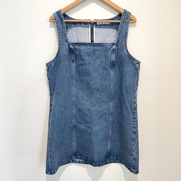 Abercrombie & Fitch Dresses & Skirts - Abercrombie & Fitch Denim Pinafore Mini Dress Womens Large Petite Blue Jean